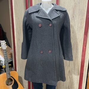 Women's Gray Double-Breasted Coat